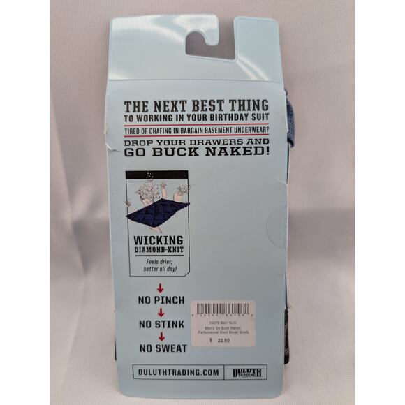 NWT Duluth Trading Co Men's Buck Naked Short Boxer Briefs in Blue Mercury sz XL - Picture 3 of 4